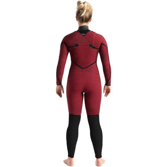 2023 C-Skins Womens ReWired 4/3mm Chest Zip Wetsuit C-RW43WCZ - Anthracite / Black X / Saffron